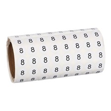 0.4" Small Round Number Stickers Roll, 1000 Pcs Circle Labels, Black Number 8