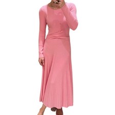 by Anthropologie Womens S Sasha Long Sleeve Ribbed Sweater Midi Dress