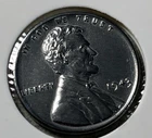 UNC 1943 1C Lincoln Cent Error Where Planchet Hair Line Error UNC Gem