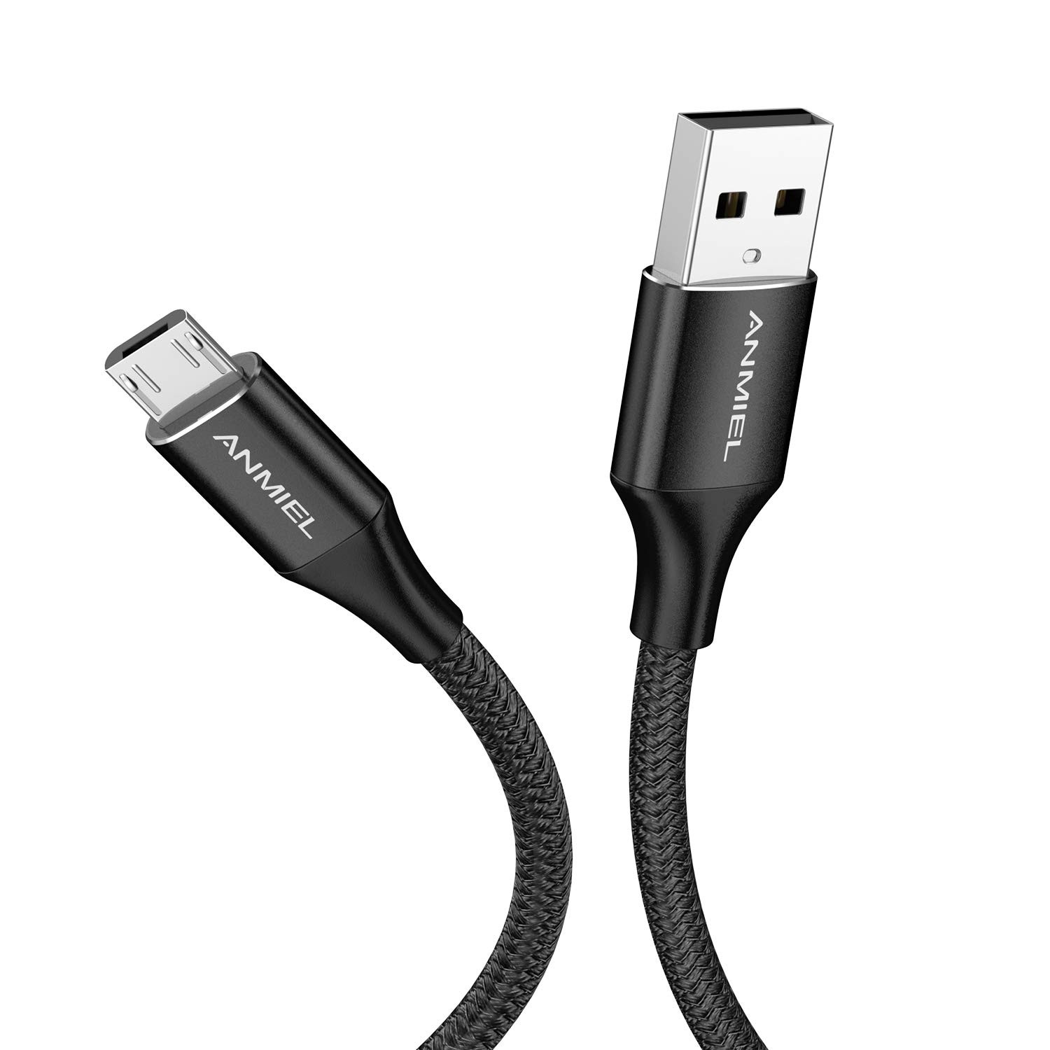 ANMIEL Micro USB Cable 2M Android Charger Cable 2.4A Nylon Braided Fast Charging