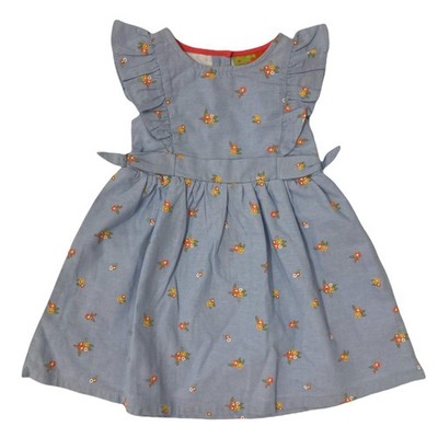 Penelope Mack Girl's Bright Cheery & Comfortable Sun Dress (Floral Chambray, 4T)