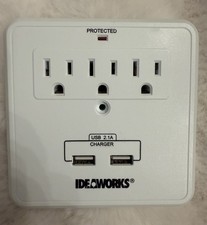 USB Outlet Merkury Innovations 6-Outlet Wall Plate Multiplier Office
