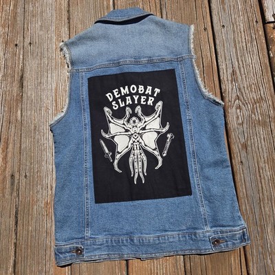 Stranger Things Demobat Slayer Denim Vest Eddie Munson Hellfire Club Size Small