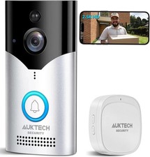 Dzwonek do drzwi z kamerą, wideo dzwonek do drzwi 4MP, bezprzewodowy akumulator z dzwonkiem, 2,5K FHD