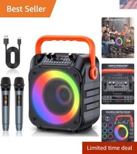 Wireless Portable Karaoke Machine with Microphones, Disco Lights, Bluetooth