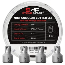 Spot Weld Cutter Kit 4-Pack, Cutting Diameter 5/16", High Speed Steel Spot We...