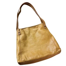 American Leather Co Tan Pebble Grain Shoulder Bag Hobo Purse Everyday Chic