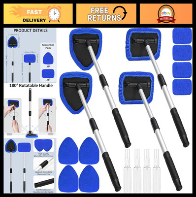 20-Piece Windshield Cleaner Tool Kit - Microfiber Pads, Spray Bottles, Extendabl