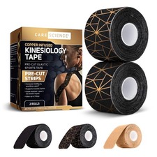 Waterproof Kinesiology Tape, 40 ct Precut Strips 2 Rolls , Copper Infused  ...