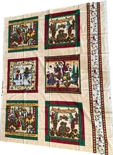 🎄 Vintage Teresa Kogut Christmas Bears Fabric Panel 54x44 Quilt Craft