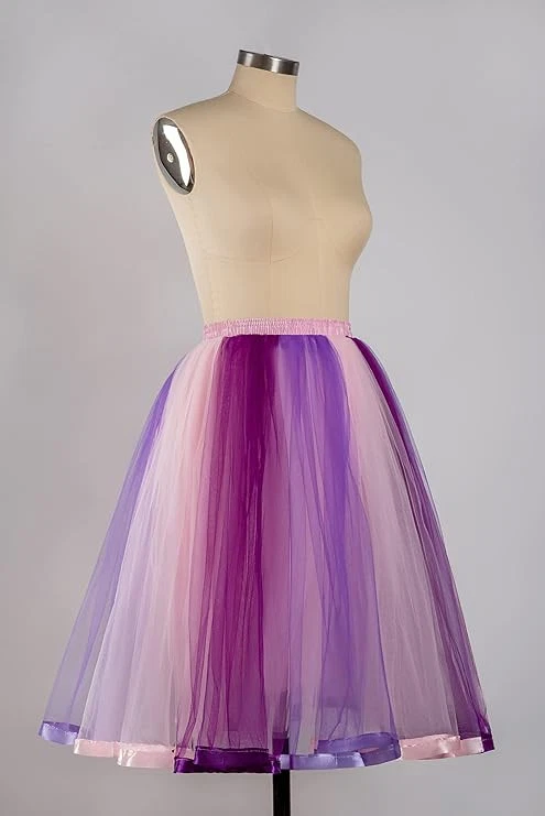 Damen Kurz Retro Rock Hohe Taille Tutu Rock Tüllrock Unterrock mit Hosenträger - Bild 2 von 3