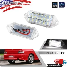 For 2003-2017 Mitsubishi Lancer White 18-SMD LED 6000K License Plate Lights Pair