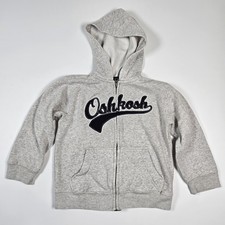 OshKosh B'Gosh Youth Zip Up Hoodie Jacket Gray Youth Boys 5 Hooded Sweatshirt