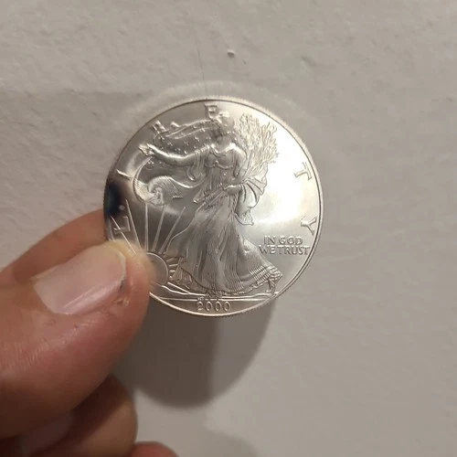 2000 Uncirculated American Silver Eagle 1 Oz .999 Fine Silver