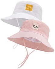 Baby Sun Hat Smile Face Toddler Boys Girls Bucket Hat 0-5 Years Kids UPF 50 ...