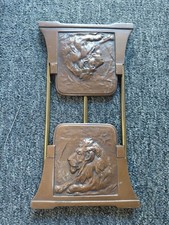 ANTIQUE BRONZE LION CAST IRON BOOK ENDS RACK BOOKENDS. 09950