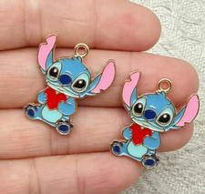 40pcs Cartoon love heart Metal Charm DIY earring Pendant Necklace Jewelry Making