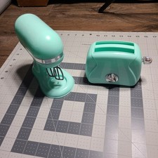 Playgo TEAL Gourmet Kitchen Appliances 2 pc set Mixer And Toaster. Works