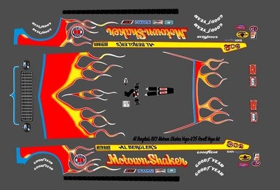 1/16 MOTOWN SHAKER  1973 VEGA FUNNY CAR DECAL/ATLANTIS/REVELL/POLAR LIGHTS