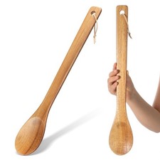 18 Inch Extra Long Wooden Spoon Giant Acacia Heavy Duty Stir Paddle Cooking