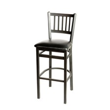 Oak Street Mfg SL20901BLK Verticalback Barstool w/Black Vinyl Seat