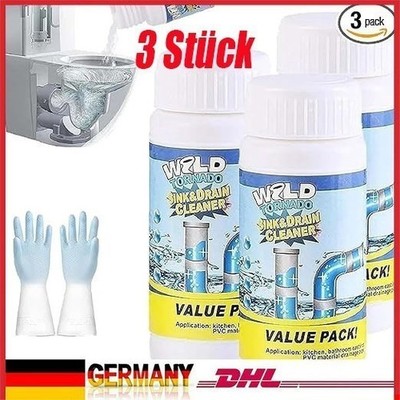 3 Stück Vollstern Abflussreiniger Schaum Extra Stark, Rohrreiniger Extrem Stark