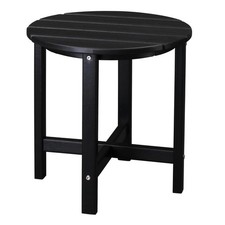 18" Round Outdoor Patio Deck Side Corner Table for Adirondack Chair Black