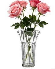 Tulip Big Large Glass Vases 10inch Clear Heavy Thickened Vase for Flowers Rib...