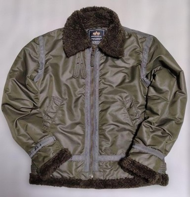 Alpha Industries B-3 Flight Jacket Nylon Sage Green M Used