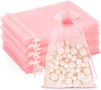 100 StüCk Baby-Rosa OrganzasäCkchen 13X18 Cm: Groß Geschenk Organzabeutel, Hochz