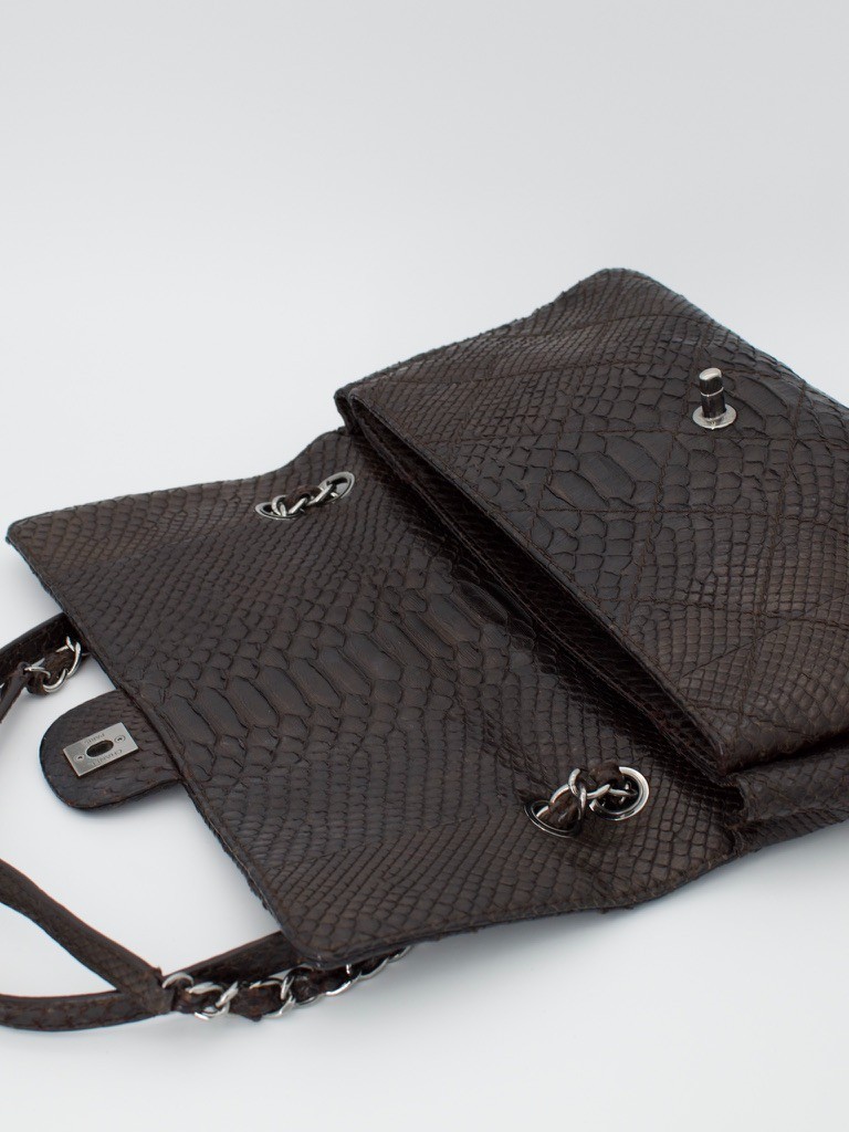RARE Chanel Exotic Python Leather Classic Flap Sh… - image 8