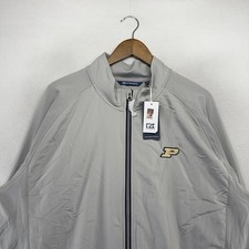 Purdue University Jacket Men's 2XT 2XL Tall Gray Boilermakers Embroidered NEW