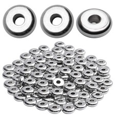 Rondelle Spacer Beads, 100pcs Flat Round Spacer Beads Stainless Steel Disc Ro...