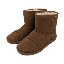 Minnetonka Brown Suede Sheepskin Lined Short Ankle Boots Women's Size 8M 85701