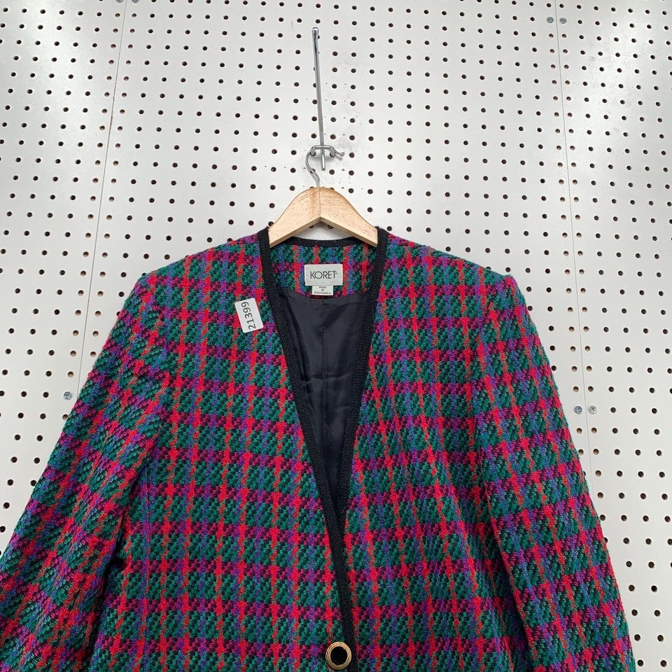 Blazer tejido Koret para mujer multicolor damas talla 14 mezcla de lana acrílico 21,5x28 Foto 2 de 4