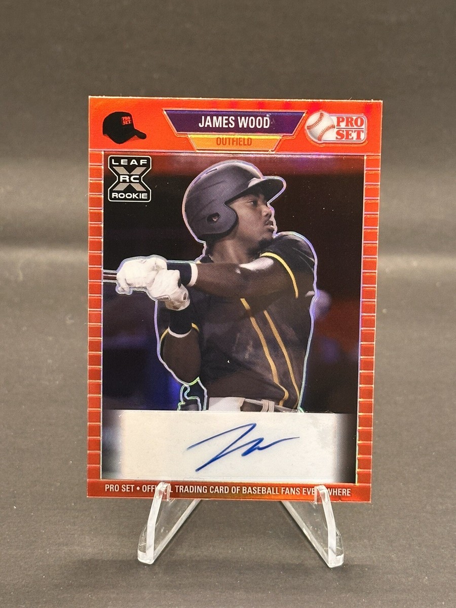 2021 Pro Set Metal James Wood Auto Red Leaf XRC San Diego Padres 