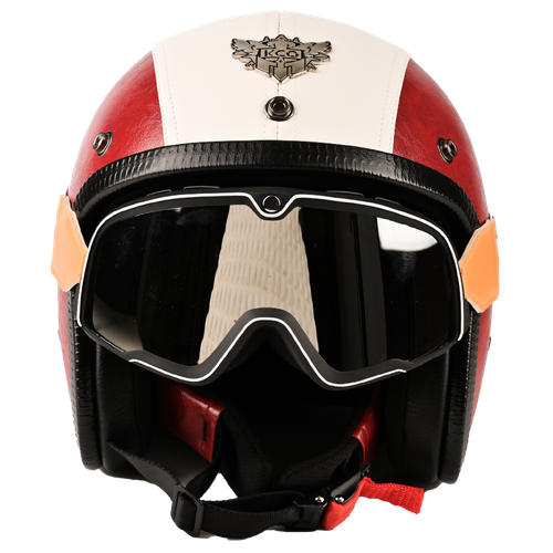 Vintage 3/4 Open Face Motorcycle Helmet With Windshield Goggles Retro Style - Picture 4 of 35