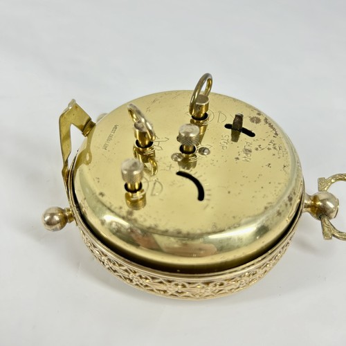 VTG Phinney Walker Travel Alarm Clock Peg Legs Brass Filigree Wind Up Glow VIDEO - Picture 12 of 16