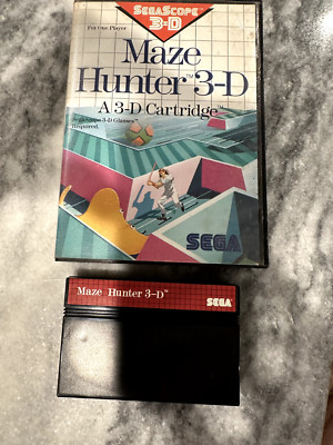 Maze Hunter 3-D (Sega Master System, 1988) Cartridge and Case: Authentic, Tested