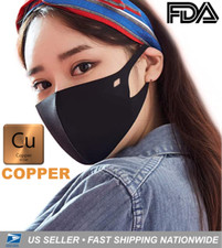 NEW Copper Infused Face Mask Reusable Washable Deodorizing Black
