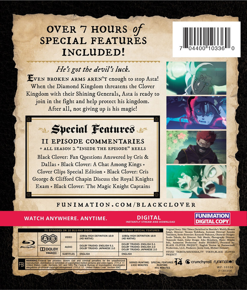 Black Clover Season 2 Complete Collection BLURAY (Eps 52-102) | eBay