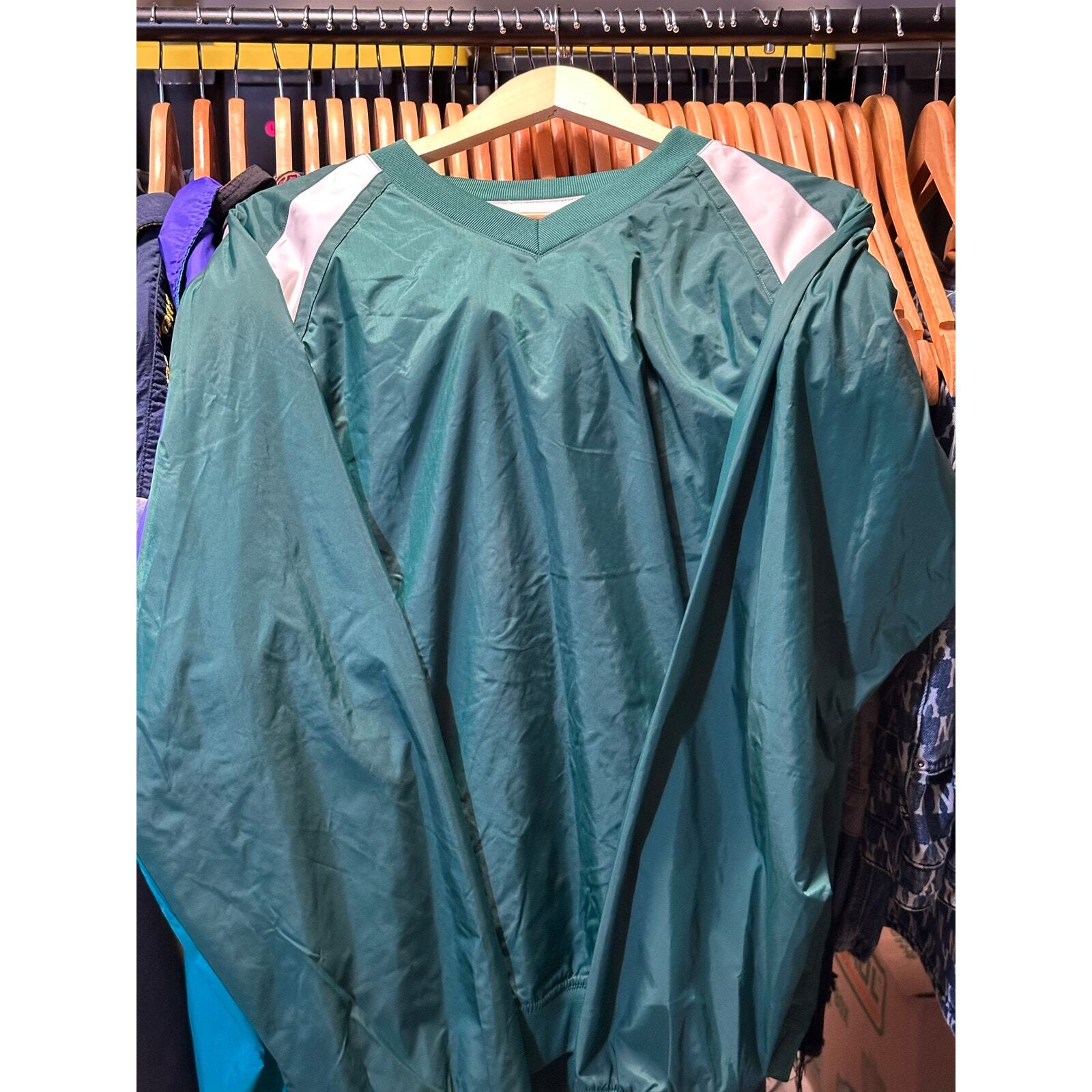 Green adidas pull over jacket - image 1