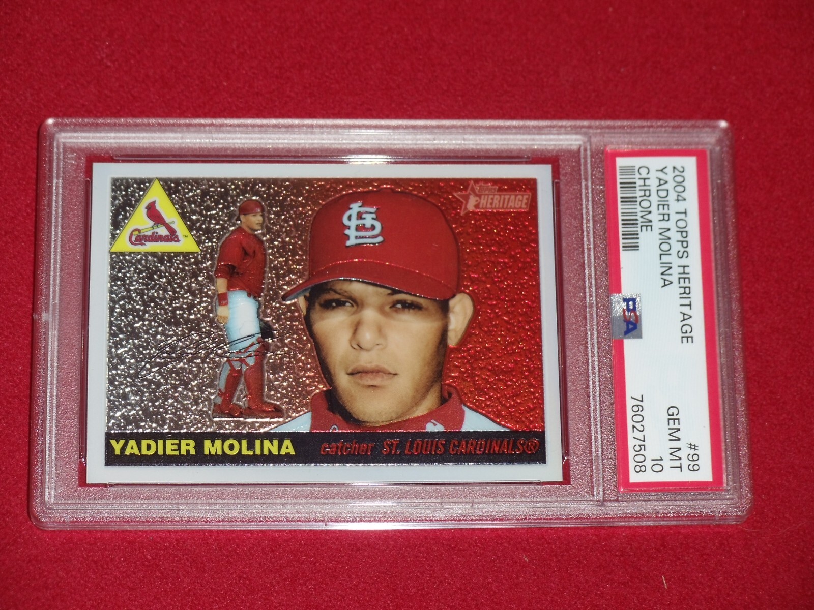 2004 Topps Heritage Chrome Yadier Molina PSA 10 GEM MINT #99 #/1955 LOP POP RC