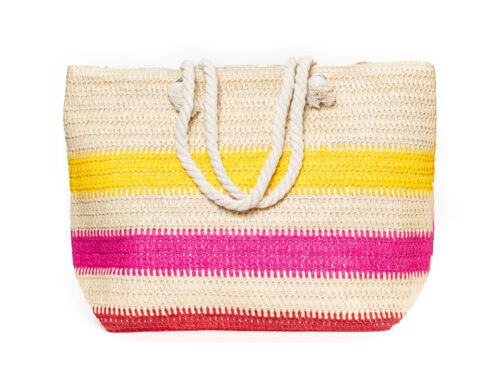 Strandtasche XXL Sommertasche Damentasche Badetasche Streifen Strandtasche bunt - Bild 3 von 9