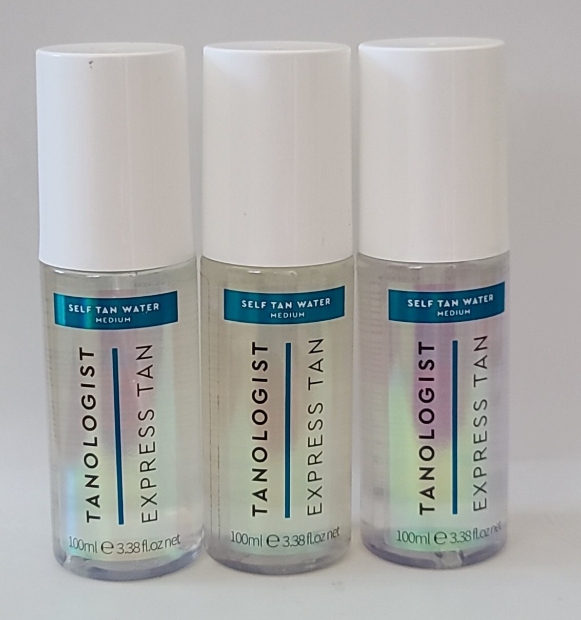 ( LOT OF 3 ) TANOLOGIST Self Tan Water EXPRESS TAN Vegan MEDIUM 3.3 fl