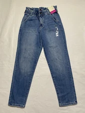 SO High Rise Mom Jeans Juniors Size 7 Relaxed Blue Denim Stretch NWT