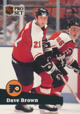 1991-92 Pro Set French #452 DAVE BROWN - Philadelphia Flyers