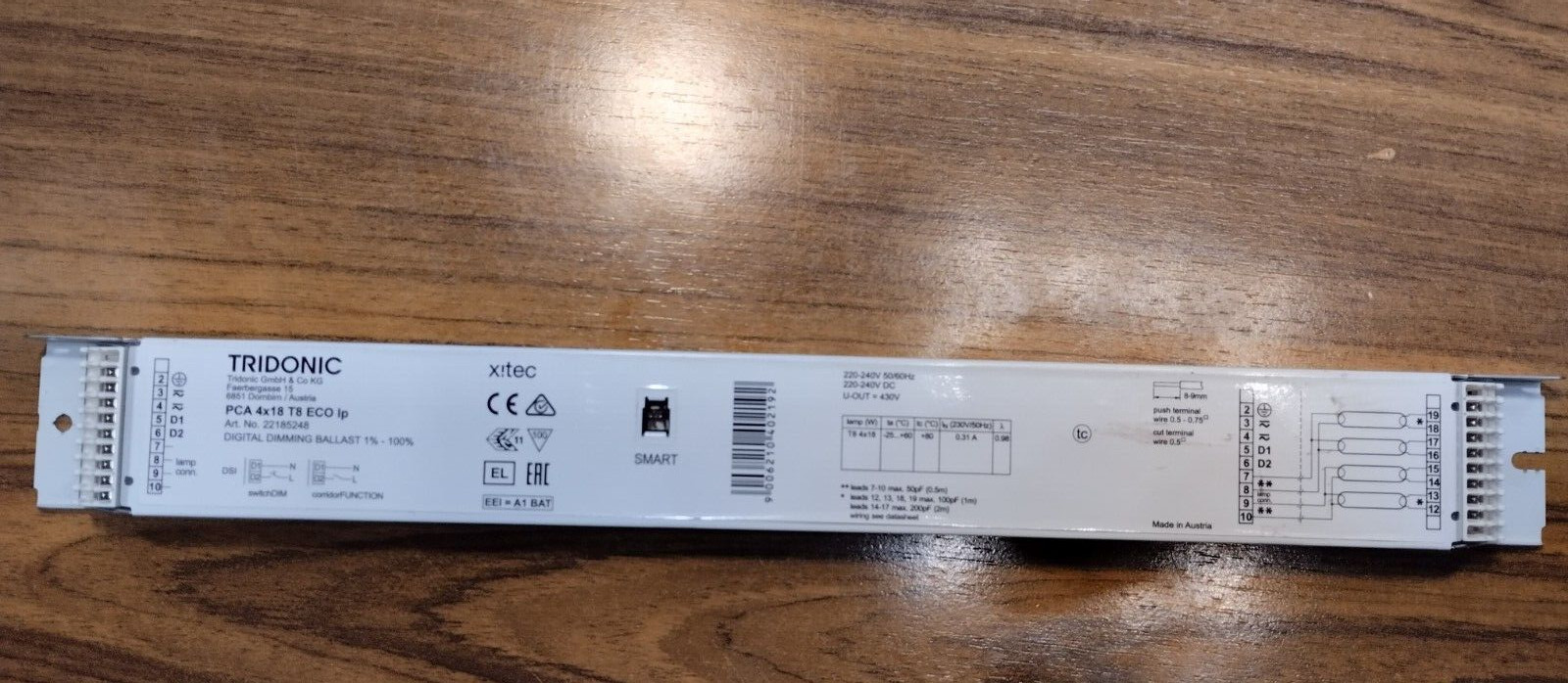 Ballast électronique Tridonic PCA 4x18 T8 ECO haute fiabilité