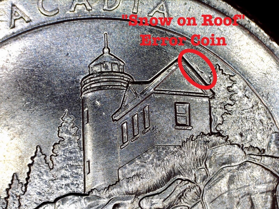 2012 P Acadia N. Park Quarter Maine **RARE** ATB Error Coin - DIE CHIPS - GEM BU - Image 2 of 4