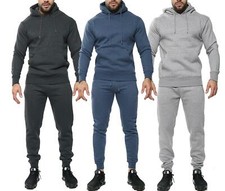 Mens Casual Slim Fit Exercise Hooded Zip Round Neck Skinny Jogging Track suit